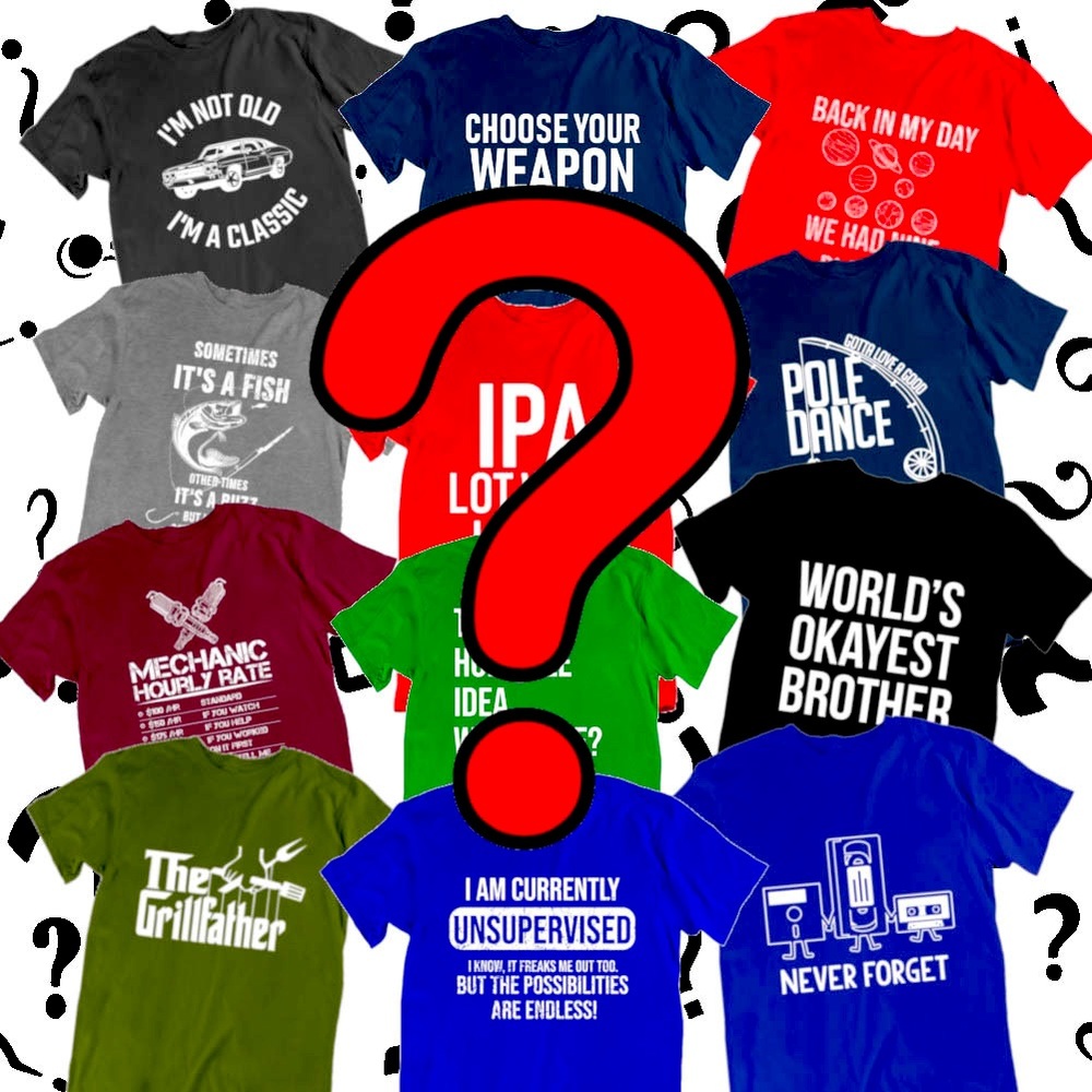 👕 8Pc Large Mens GRAPHIC TSHIRT Mystery Box